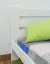 Kinderbett / Jugendbett Kiefer Vollholz massiv weiß lackiert A24, inkl. Lattenrost - Abmessung 90 x 200 cm 