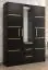 Kleiderschrank mit genügend Stauraum Similaun 23, Farbe: Schwarz matt - Abmessungen: 202 x 153 x 40 cm (H x B x T), mit 10 Fächern und zwei Schubladen