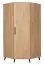 Eckkleiderschrank mit viel Stauraum Gondomar 04, Farbe: Eiche Artisan - Abmessungen: 195 x 92 x 92 cm (H x B x T), mit 2 Kleiderstangen und 10 Fächern