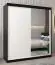 Schiebetürenschrank / Kleiderschrank Bisaurin 4C mit Spiegel, Farbe: Schwarz / Weiß matt - Abmessungen: 200 x 180 x 62 cm ( H x B x T)