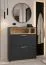 Schuhschrank Zonza | Farbe: Anthrazit matt / Eiche Artisan | 2 Kippschuhfächer | 2 offene Fächer | 85 x 32 x 109 | Garderobe