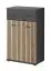 Moderne Garderobe Ringerike 04, Farbe: Anthrazit / Eiche Artisan - Abmessungen: 203 x 120 x 32 cm (H x B x T), mit Sitzkissen