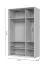 Dreitüriger Kleiderschrank mit Rahmen Neiafu 32, Farbe: Kaschmir, zwei Kleiderstangen, Soft-Close-Funktion, Maße: 226 x 142 x 60 cm, verstellbare Füße