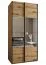 Kleiderschrank / Schiebetürenschrank | 245,5 x 120 x 64 cm | 2 Schiebetüren | 2 Kleiderstangen | Soft-Close | Spiegel | Farbe: Eiche Artisan | 6 Fächer