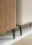 Vitrine | Glasschrank | Nuss/Kaschmir | 73 x 40 x 190 cm | ABS-Kanten | 3 Türen | Push-to-open System | 11 Fächer | Metallbeine | Belladere 02