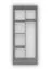 Drehtürenschrank / Kleiderschrank | Weiß | Smolikas 72 | 192 x 80 x 50 cm | 2 Türen | 5 Fächer | 1 Kleiderstange | graue Holzgriffe | viel Stauraum