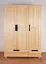 Kleiderschrank / Drehtürenschrank Kiefer massiv Vollholz natur 009 - Abmessung 190 x 133 x 60 cm (H x B x T)