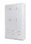 Aufsatz für Drehtürenschrank / Kleiderschrank Messini 04, Farbe: Weiß / Weiß Hochglanz - Abmessungen: 40 x 136 x 54 cm (H x B x T)