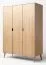 142 cm breiter Kleiderschrank mit 3 Türen | Farbe: Natur Abbildung