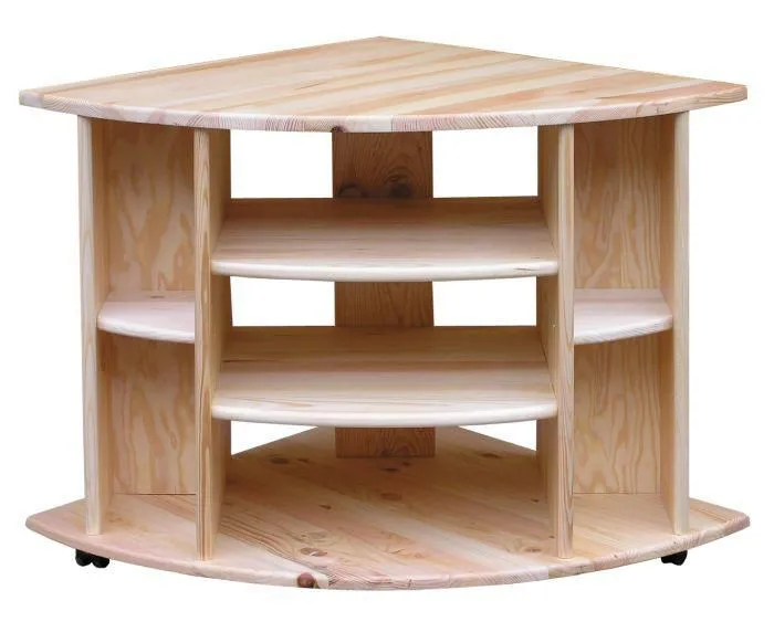 TV-Board Massivholz Farbe: Natur 65x65x65 cm  Abbildung