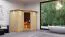 Sauna "Tjara 2" SET mit bronzierter Tür und Kranz - Farbe: Natur, Ofen 9 kW - 264 x 198 x 212 cm (B x T x H)