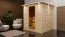 Sauna "Jonna" SET mit bronzierter Tür und Kranz  mit Ofen BIO 9 kW - 224 x 210 x 206 cm (B x T x H)
