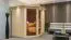 Sauna "Bjarki 2" SET mit bronzierter Tür und Kranz mit Ofen externe Steuerung easy 9 kW Edelstahl - 210 x 184 x 202 cm (B x T x H)