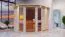 Sauna "Tjelvar 3" SET mit bronzierter Tür und Kranz  mit Ofen BIO 9 kW - 245 x 210 x 202 cm (B x T x H)