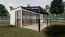 Terrassenüberdachung XL 05, Dach: 16 mm Polycarbonat klar, Grundfläche: 28,40 m² - Abmessungen: 400 x 710 cm (B x L)