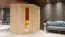 Sauna "Mika" SET mit Energiespartür - Farbe: Natur, Ofen BIO 9 kW - 151 x 196 x 198 cm (B x T x H)