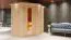 Sauna "Mika" SET mit Energiespartür und Kranz - Farbe: Natur, Ofen 9 kW - 165 x 210 x 202 cm (B x T x H)