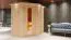 Sauna "Mika" SET mit Energiespartür und Kranz - Farbe: Natur, Ofen BIO 9 kW - 165 x 210 x 202 cm (B x T x H)