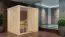 Sauna "Aleksi" SET mit Klarglastür & Ofen BIO 9 kW - 196 x 196 x 198 cm (B x T x H)