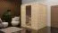 Sauna "Jonna" SET mit Klarglastür & Ofen externe Steuerung easy 9 KW - 196 x 196 x 200 cm (B x T x H)