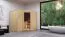 Sauna "Tjara 2" SET mit Klarglastür & Ofen externe Steuerung easy 9 KW - 236 x 184 x 209 cm (B x T x H)