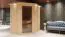 Sauna "Ole" mit graphitfarbener Tür und Kranz - Farbe: Natur - 165 x 210 x 202 cm (B x T x H)