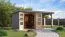 Gartenhaus mit Anbaudach in wassergrau/graualuminium – langlebig & wetterfest dank Metallprofilen & Trapezblech – modernes Hybrid-Design, 2,38x2,42 m