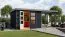 Holz Gartenhaus Anbaudach anthrazit/graualuminium – langlebiges Trapezblechdach, robuste Metallkanten, nordische Fichte, wettergeschützt 2,98×2,42 m