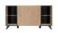 Kommode mit sechs Fächern Nordkapp 08, Farbe: Hickory Jackson / Schwarz - Abmessungen: 82 x 160 x 40 cm (H x B x T), mit genügend Stauraum