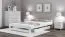 Jugendbett im neutralen Design Sispony 24, Kiefer Vollholz massiv, Farbe: Weiß - Liegefläche: 160 x 200 cm (B x L)