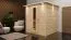 Massivholzsauna Matilde 02, 40 mm Wandstärke - 221 x 198 x 212 cm (B x T x H)