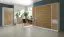 Schlafzimmer Komplett - Set B Nalut | 6-teilig | in Eiche / Weiß | Schrankbett 160 x 200 cm mit LED-Beleuchtung | Kleiderschrank | Kommode | weiße Metallgriffe