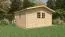 Gartenhaus Wiesentraum 08, Naturbelassen, 44 mm Blockbohlenhaus, Grundfläche 16 m², Satteldach, mit 1 Doppeltür und 1 Einzelfenster