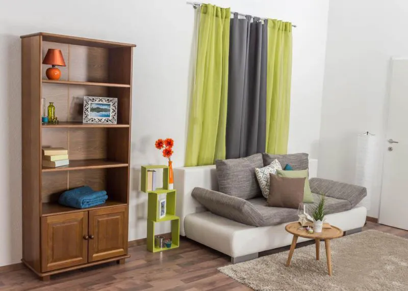 Standregal, 80 cm breit, Kiefer Holz-Massiv, Farbe: Eiche Abbildung