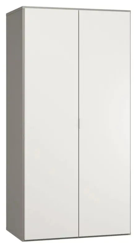 Drehtürenschrank / Kleiderschrank Bellaco 17, Farbe: Grau / Weiß - Abmessungen: 187 x 93 x 57 cm (H x B x T)