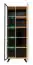 Wohnwand Nordkapp 01, Farbe: Hickory Jackson / Schwarz - Abmessungen: 192 x 320 x 45 cm (H x B x T), mit Schwarzen Biokamin und zwei LED-Beleuchtungen