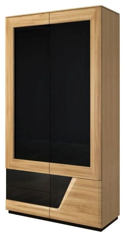Kleiderschrank Eiche / Schwarz 192x102x60 cm Abbildung