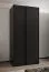Kleiderschrank / Schiebetürenschrank | 245,5 x 110 x 64 cm | 2 Schiebetüren | 6 Fächer | 2 Kleiderstangen | 6 Einlegeböden | Farbe: Schwarz |Soft-Close