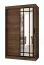 Kleiderschrank | Farbe: Walnuss Warmia | 1 Spiegeltür | 120 x 62 x 200 cm | 2 Kleiderstangen | Moderne Details | 5 Fächer | Zuverlässiges Gleitsysteme