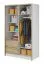 Schwebetürenschrank mit genügend Stauraum Kirkdale 12, Farbe: Weiß / Eiche Artisan - Abmessungen: 214 x 134 x 62 cm (H x B x T)