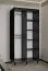Schiebetürenschrank mit fünf Fächer Jotunheimen 170, Farbe: Schwarz - Abmessungen: 208 x 100,5 x 62 cm (H x B x T), mit Spiegel