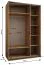 Kleiderschrank / Schiebetürenschrank| Soft-Close | 245,5 x 150 x 64 cm | 6 Fächer | 6 Einlegeböden | 2 Kleiderstangen | 2 Schiebetüren | Farbe: Weiß