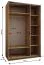 Kleiderschrank / Schiebetürenschrank | Spiegel |245,5 x 150 x 64 cm | 6 Fächer | 2 Kleiderstangen | 2 Schiebetüren | Soft-Close | Farbe: Eiche Artisan