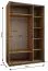 Kleiderschrank / Schiebetürenschrank | 245,5 x 150 x 64 cm | Spiegel | 6 Fächer | 2 Kleiderstangen | 2 Schiebetüren | Soft-Close | Farbe: Schwarz