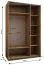 Kleiderschrank / Schiebetürenschrank | Spiegel | 245,5 x 150 x 64 cm | 2 Schiebetüren | 2 Kleiderstangen | Soft-Close | Farbe: Kaschmir | 6 Fächer
