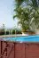 Holz-Pool Sunnydream 07, oval, 8,40 x 4,90 Meter, inklusive Premium Filteranlage,  Filtermedium, Poolleiter, Poolfolie, Boden- und Wandvlies, Edelstahl-Eckverbindungen