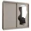 Schiebetürenschrank / Kleiderschrank Lagginhorn 20, Farbe: Kaschmir, 2 Meter breit, zwei Kleiderstangen, 10 Fächer, Aluminiumschienen, eine Spiegeltür