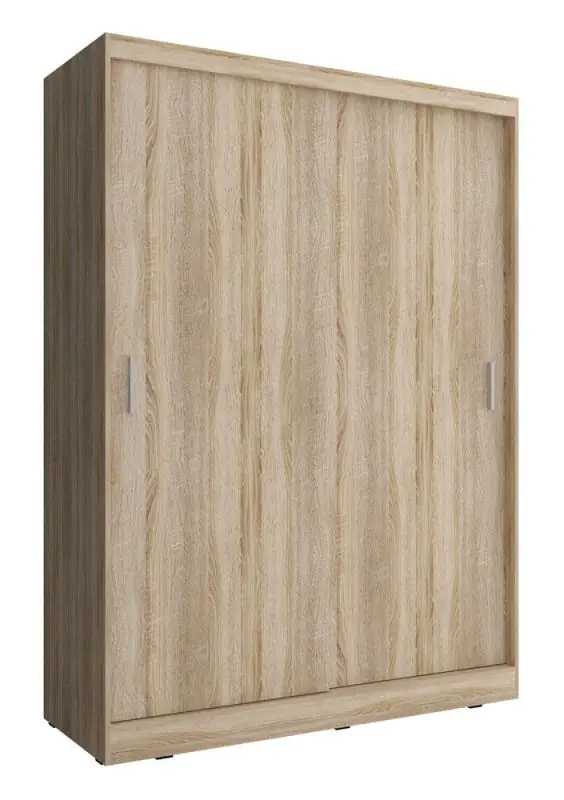 Kleiderschrank mit fünf Fächern Bickleigh 05, Farbe: Eiche Sonoma - Abmessungen: 200 x 150 x 62 cm (H x B x T)