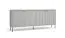 Kommode mit vier Türen Alonnisos 03, Soft-Close-Funktion, Farbe: Grau, vier Fächer, Maße: 89 x 207 x 41 cm, Griffe & Beine: Metall, für Wohnzimmer