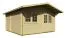 Gartenhaus 4,75 x 4,75 Meter (inkl. Dach) | Natur | Satteldach | 28 mm Blockbohlen Abbildung